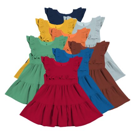 Baby Girls' Flying Sleeve Solid Princess Dresses