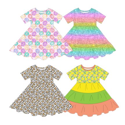 Girls Short Sleeve O-Neck Dress