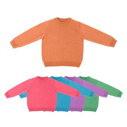 Solid Knitted Round Neck Sweater