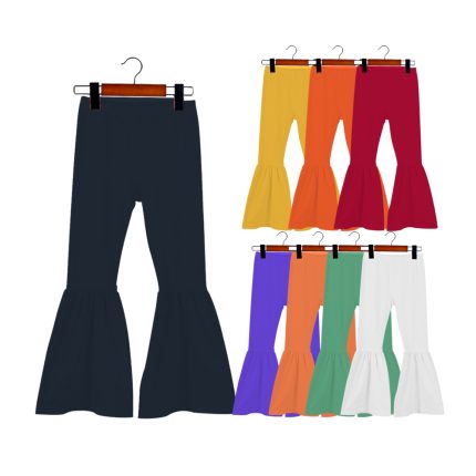 Kids Solid Color Flared Pants