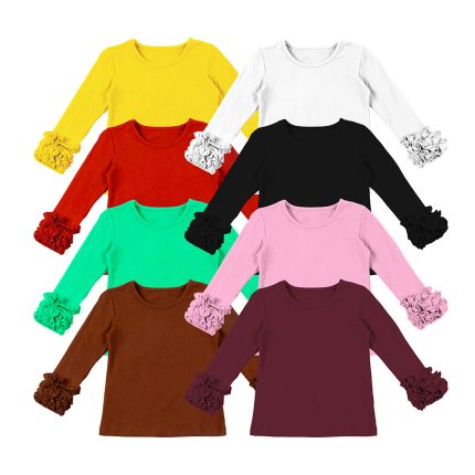Girls Long Ruffle Sleeve Tops