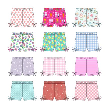 Custom Solid/Printed Double-sided Girls' Shorts