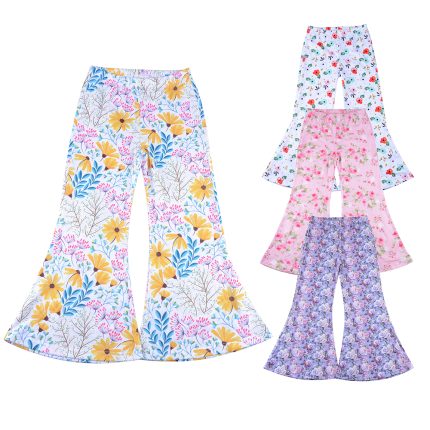 Customized Print Flared Pants Baby Girls