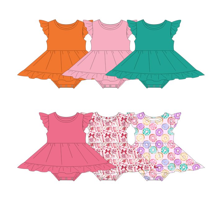 Baby Girls Cap Sleeve Skirt Romper