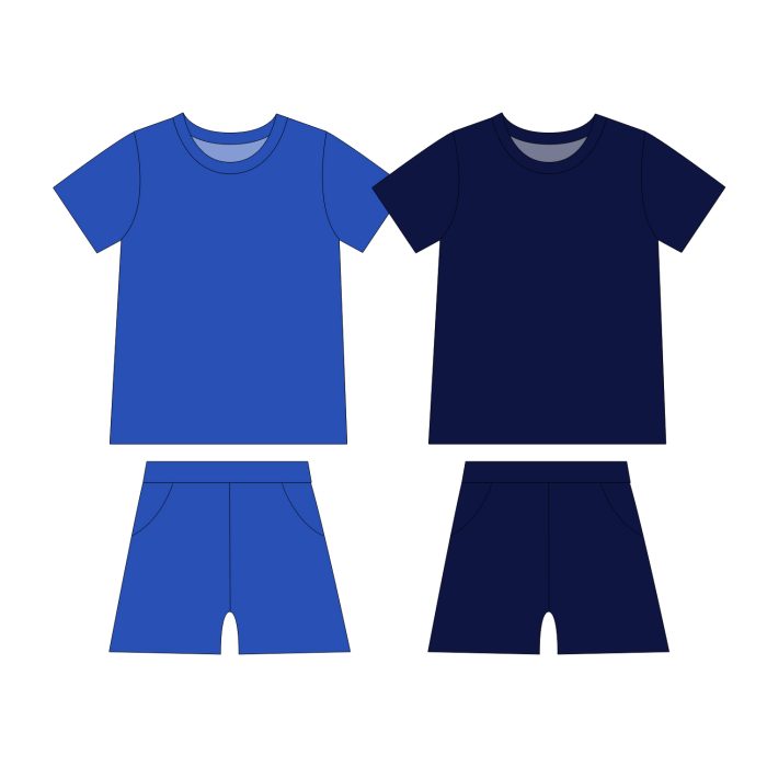 Unisex Simple Short Sleeve Shirts and Shorts Set