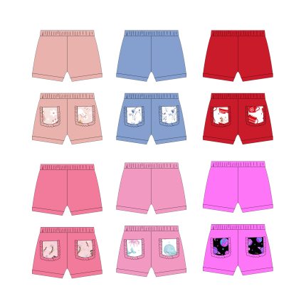 Kids Girls Custom Print Pocket Shorts