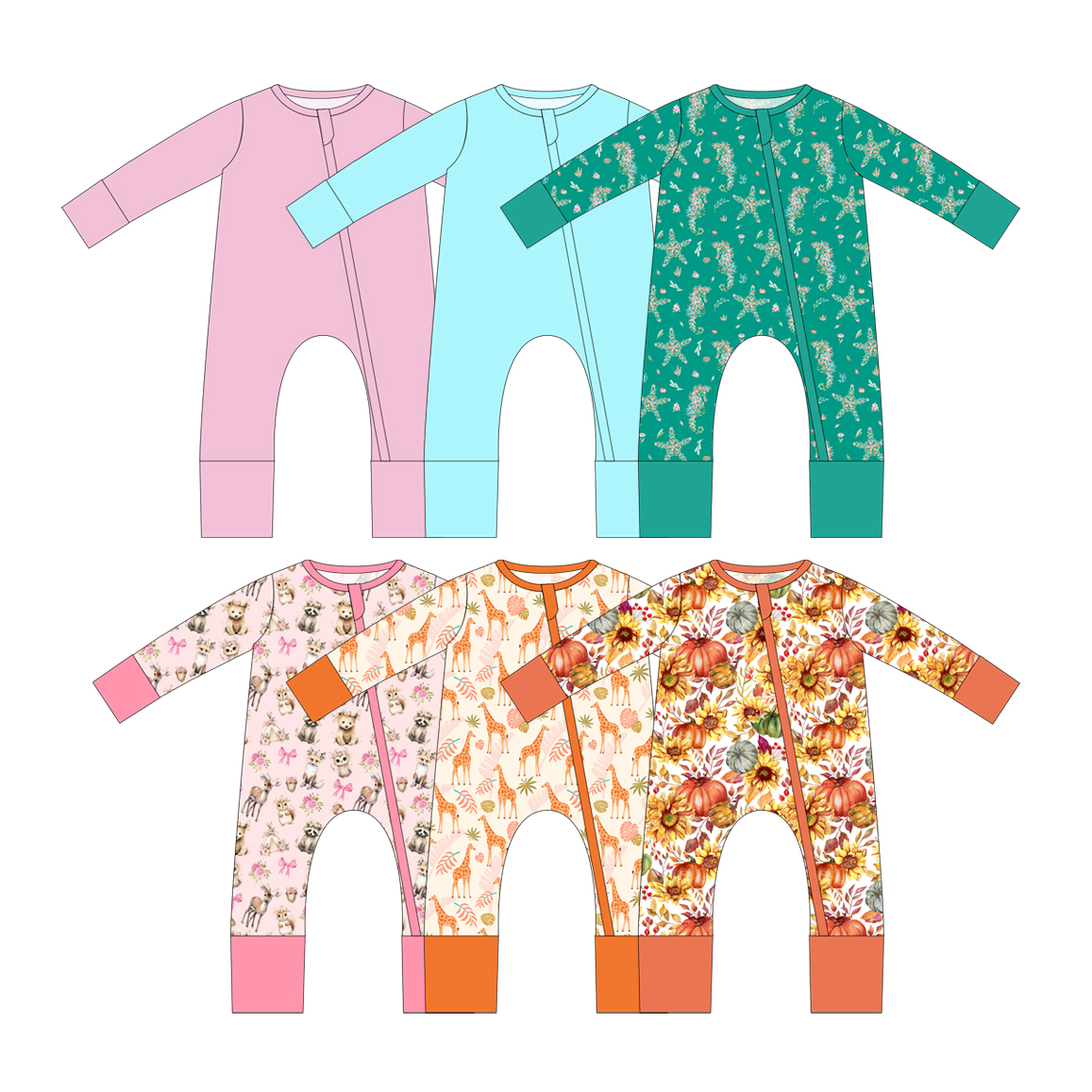 Baby Convertible Jumpsuits With Zipper