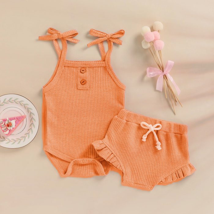 Summer Baby Clothing Set 100% Cotton Sleeveless