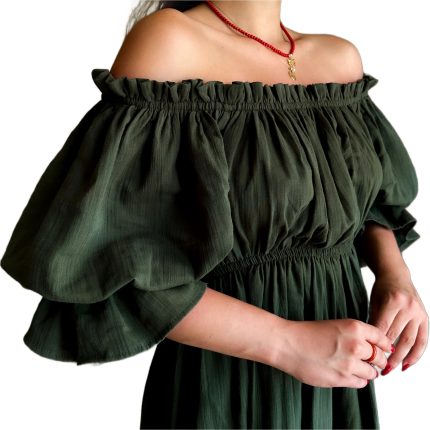 Renaissance Short Sleeve Ruffle Nightgown Women