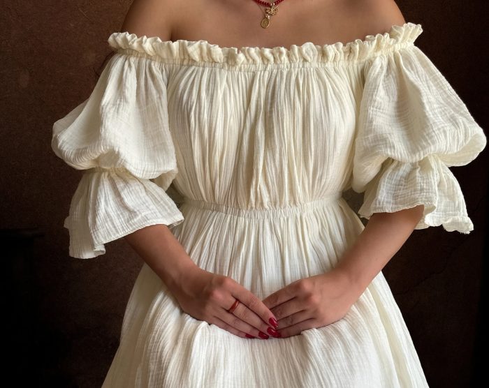 Renaissance Short Sleeve Ruffle Nightgown Women