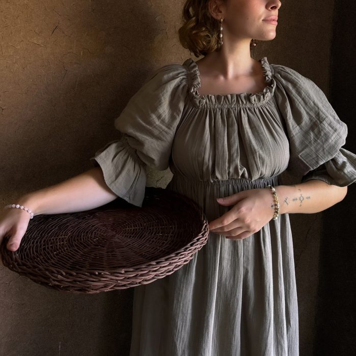 Renaissance Short Sleeve Ruffle Nightgown Women