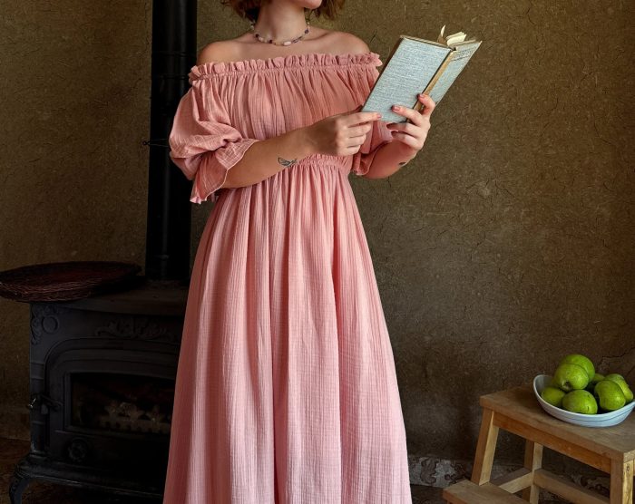 Renaissance Short Sleeve Ruffle Nightgown Women
