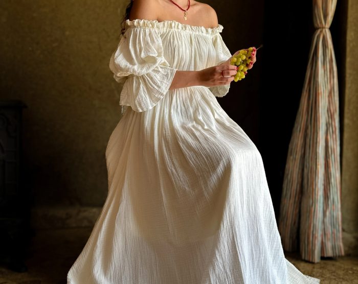 Renaissance Short Sleeve Ruffle Nightgown Women