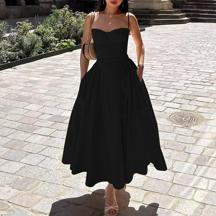 Summer Holiday Midi-Length Chiffon Dresses Women