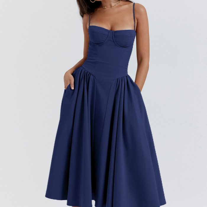 Summer Holiday Midi-Length Chiffon Dresses Women