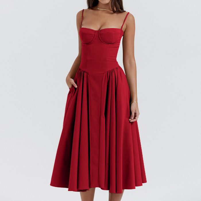 Summer Holiday Midi-Length Chiffon Dresses Women