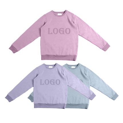 Unisex Children Custom Autumn Solid Cotton Tops