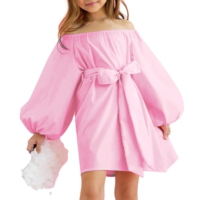 Kids Girls Bow Tie Dress