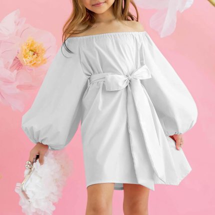 Kids Girls Bow Tie Dress