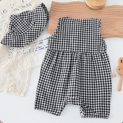 Sleeveless Plaid Jumpsuit