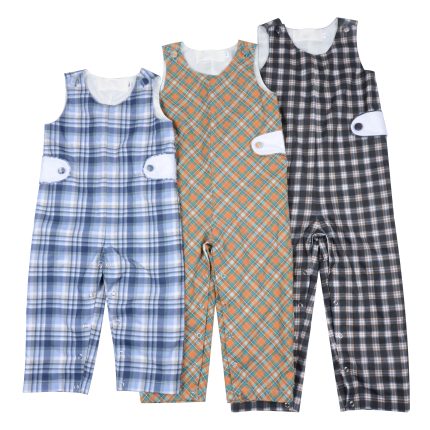 Boys Plaid Jumpsuits