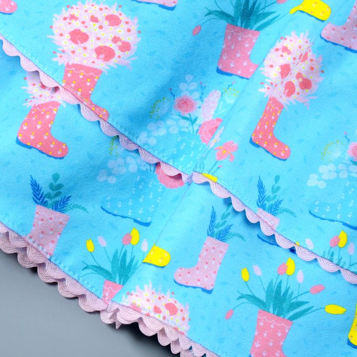 Short Sleeve Baby Girl Dress with Patterns