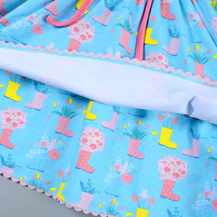 Short Sleeve Baby Girl Dress with Patterns