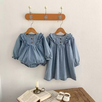 Casual Comfortable Kids Denim Dress