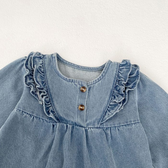 Casual Comfortable Kids Denim Dress