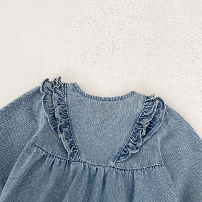 Casual Comfortable Kids Denim Dress