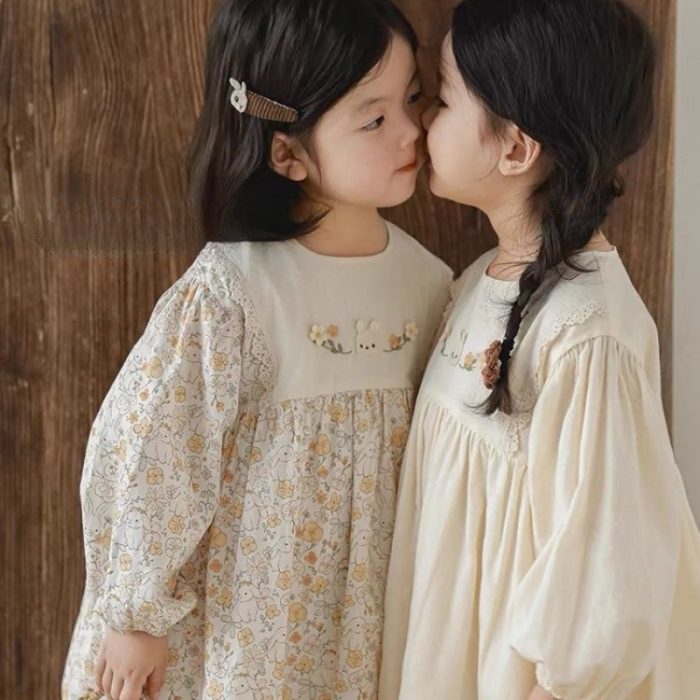 Cute Mini Long-Sleeved Summer Dresses for Girls