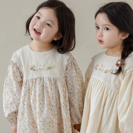 Cute Mini Long-Sleeved Summer Dresses for Girls