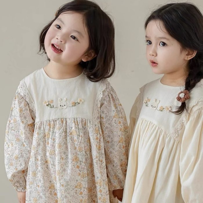 Cute Mini Long-Sleeved Summer Dresses for Girls