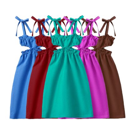 Retro Cutout Girls Dress