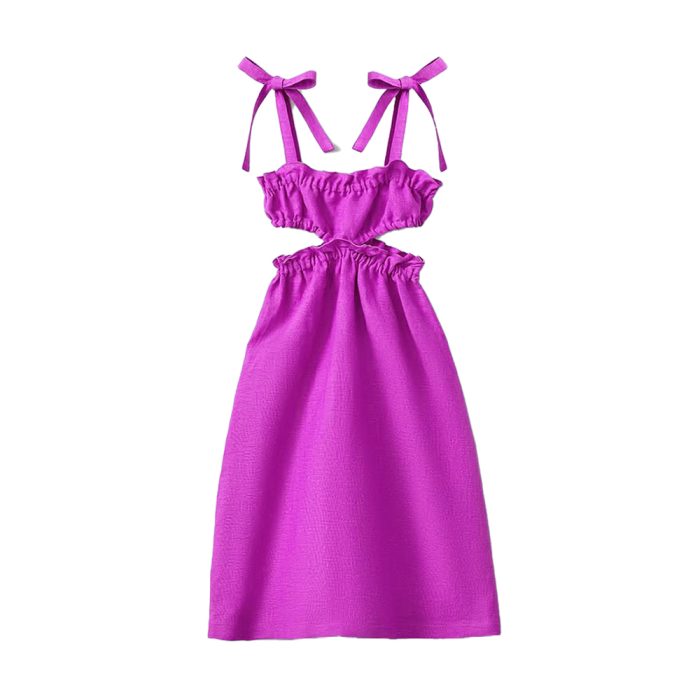 Retro Cutout Girls Dress