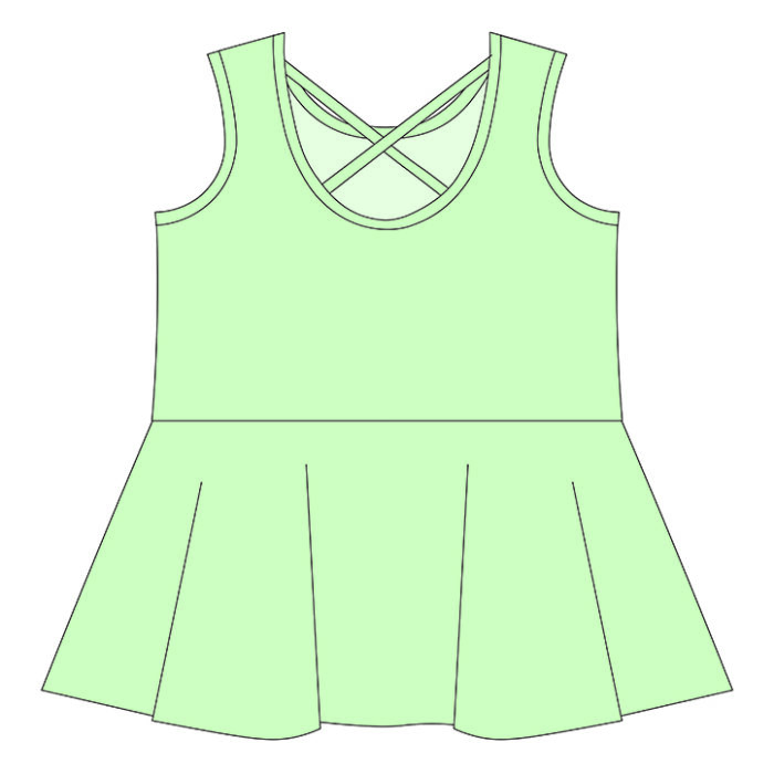 Custom Sleeveless Kid Girls Peplum Dresses