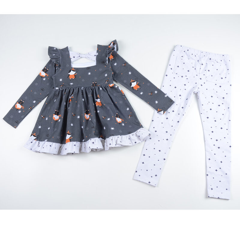 Kids Top With Flutter Design And Pants Sets