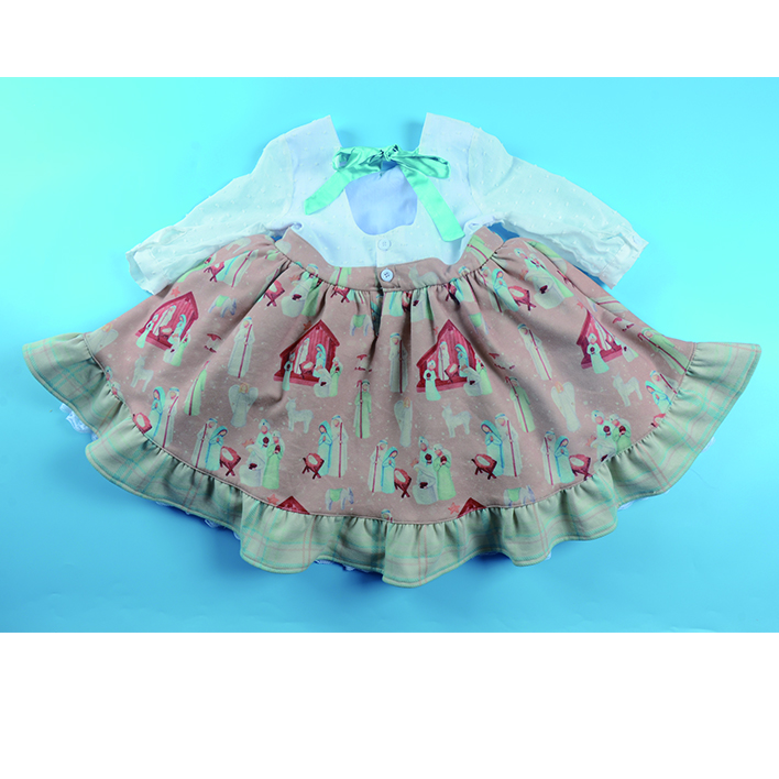 Double-Layer Hem Soft Ruffle Kid Girls Dresses