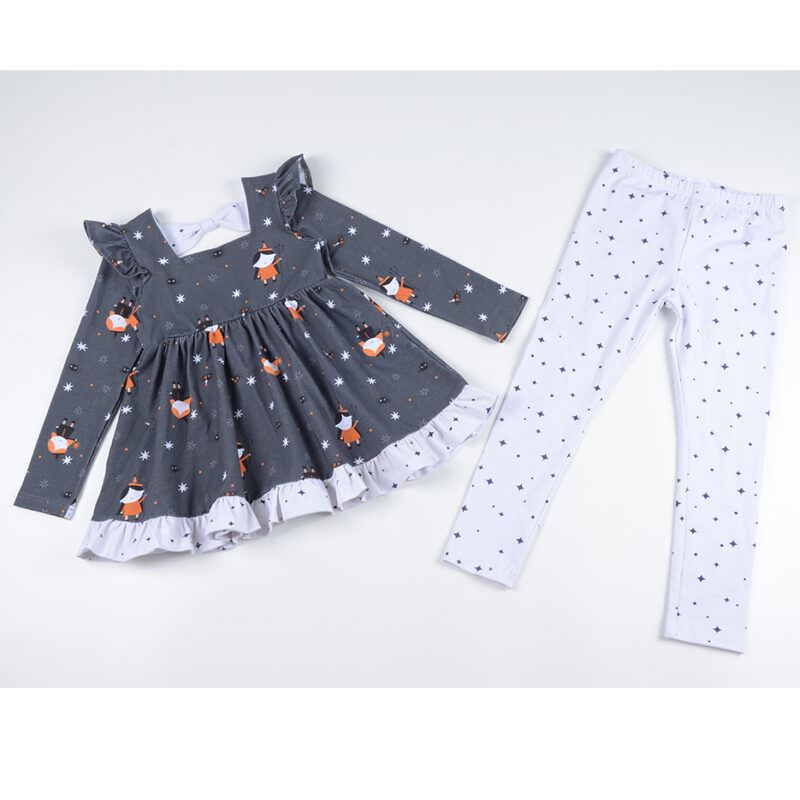 Kids Top With Flutter Design And Pants Sets