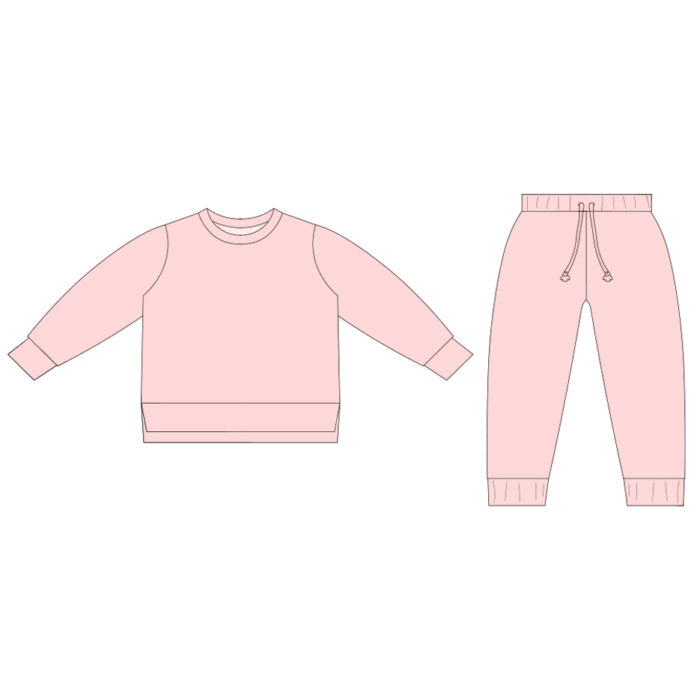 Kids Round Neck Long Sleeve Sweatshirt Sets