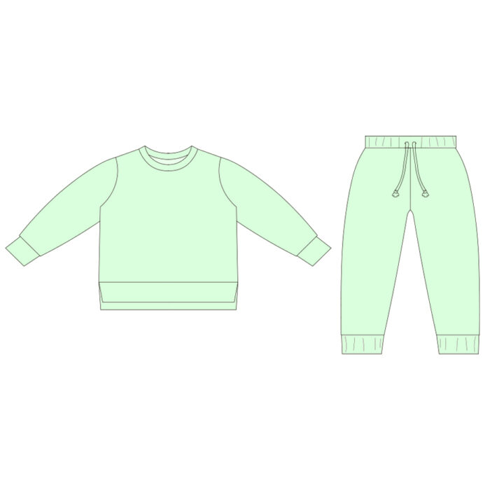 Kids Round Neck Long Sleeve Sweatshirt Sets