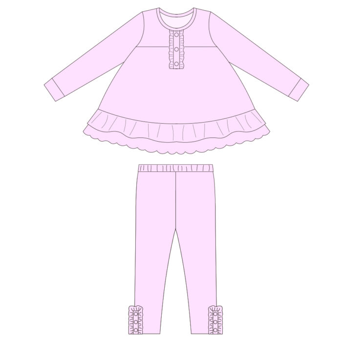 Kid Girls Ruffle Tunic & Legging Set