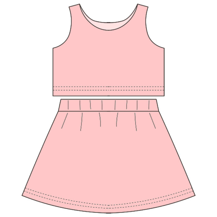 Girls Summer Sleeveless Custom Dresses Sets