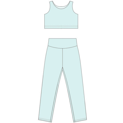 Women Round Neck Sleeveless Yoga Sport Set