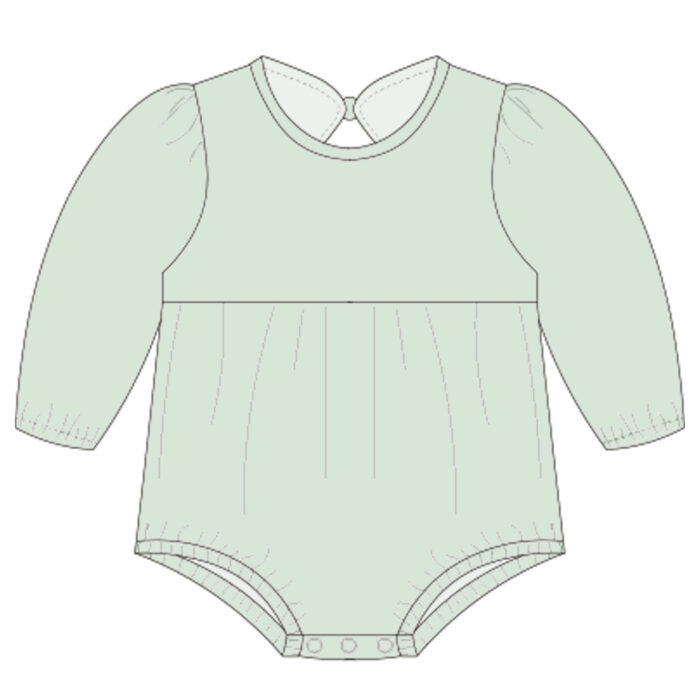 Long Sleeve Back Button Baby Romper