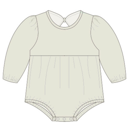 Long Sleeve Back Button Baby Romper