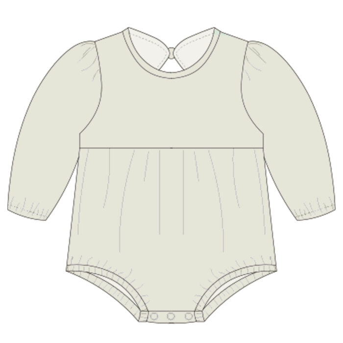 Long Sleeve Back Button Baby Romper