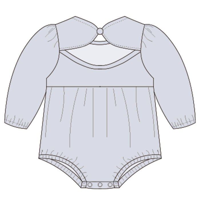 Long Sleeve Back Button Baby Romper