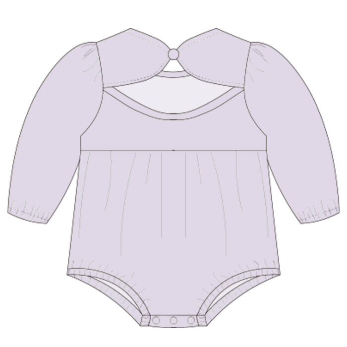 Long Sleeve Back Button Baby Romper