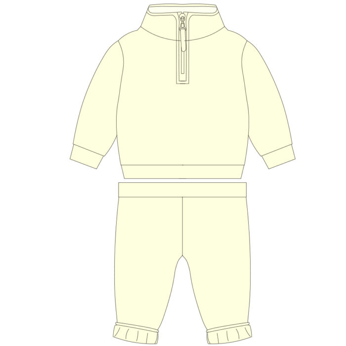 Children's high collar front zip neck long sleeve winter suit